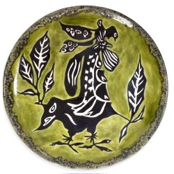 Grand plat en céramique dessin de Jean Lurçat Sant Vicens