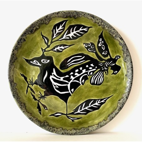 Grand plat en céramique dessin de Jean Lurçat Sant Vicens