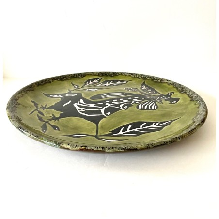 Grand plat en céramique dessin de Jean Lurçat Sant Vicens