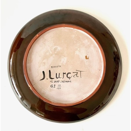 Grand plat en céramique dessin de Jean Lurçat Sant Vicens