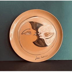 Assiette décorative "Double visage" par Jean Marais à Vallauris