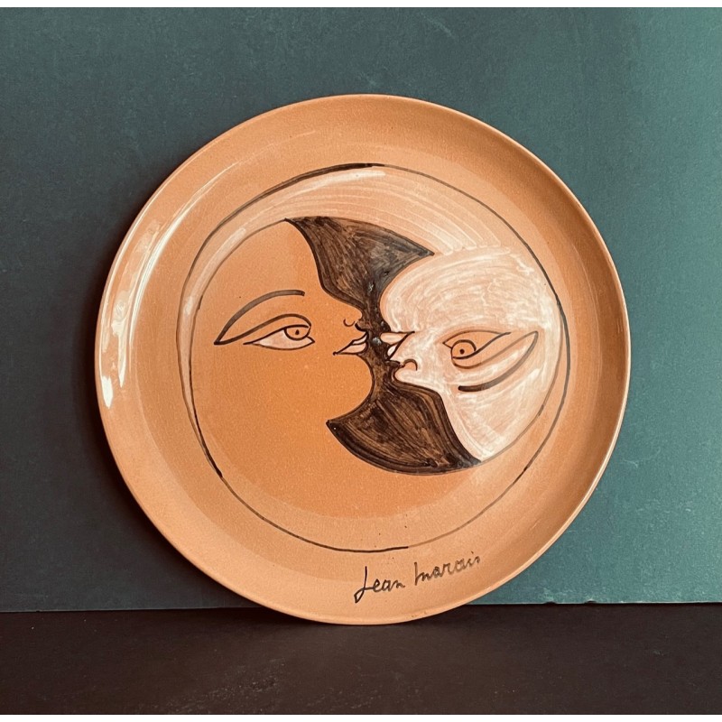 Assiette décorative "Double visage" par Jean Marais à Vallauris