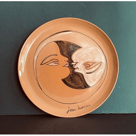 Assiette décorative "Double visage" par Jean Marais à Vallauris