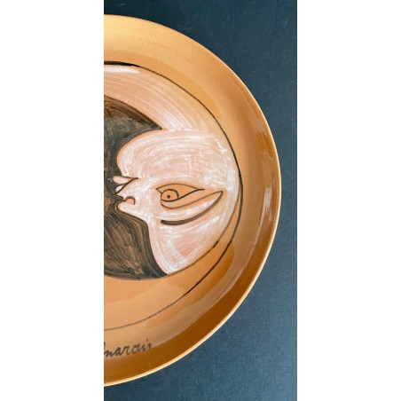 Assiette décorative "Double visage" par Jean Marais à Vallauris
