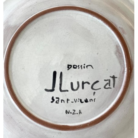 Double profil, assiette en céramique par Jean Lurçat à Sant Vicens