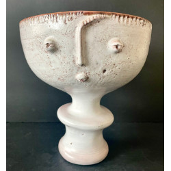 Coupe anthropomorphe en céramique par Robert et Jean Cloutier années 60 	C
