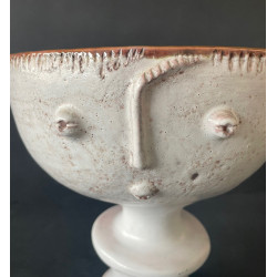 Coupe anthropomorphe en céramique par Robert et Jean Cloutier années 60 	C