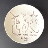 Assiette en porcelaine de Limoges dessin de Jean Cocteau