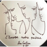 Assiette en porcelaine de Limoges dessin de Jean Cocteau
