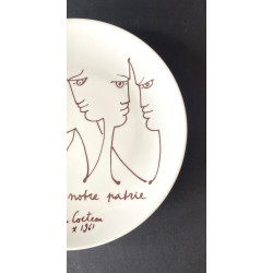 Assiette en porcelaine de Limoges dessin de Jean Cocteau