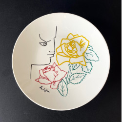 Assiette en porcelaine de Limoges dessin de Jean Cocteau