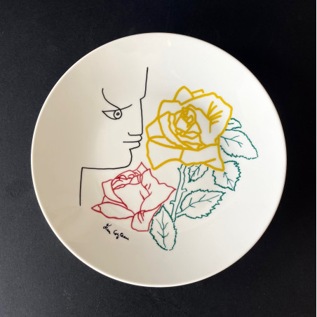 Assiette en porcelaine de Limoges dessin de Jean Cocteau