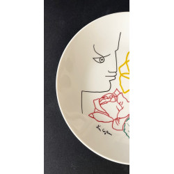 Assiette en porcelaine de Limoges dessin de Jean Cocteau