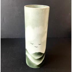Vase rouleau en porcelaine manufacture Virebent années 70