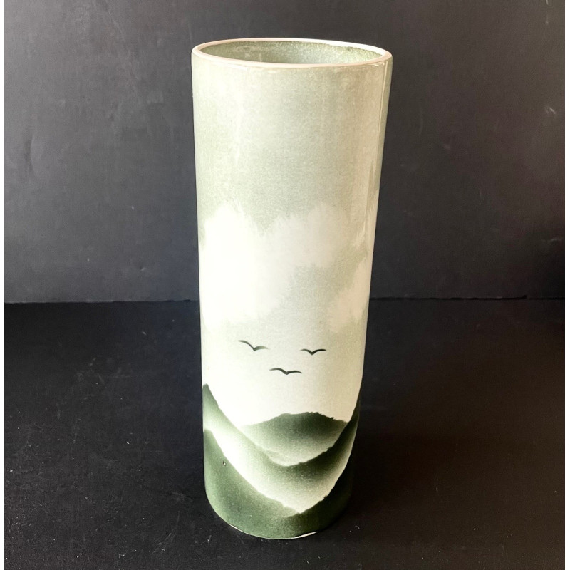 Vase rouleau en porcelaine manufacture Virebent années 70