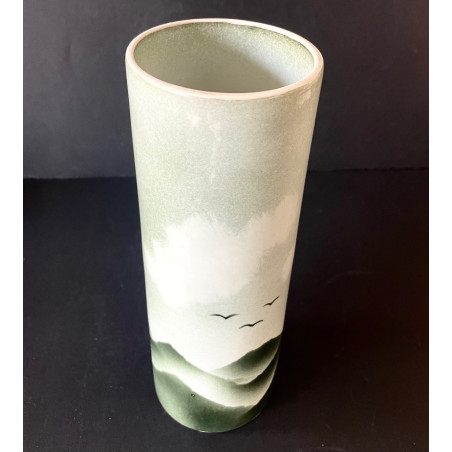 Vase rouleau en porcelaine manufacture Virebent années 70