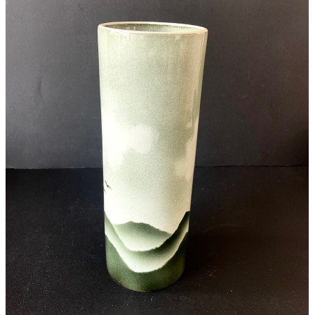 Vase rouleau en porcelaine manufacture Virebent années 70