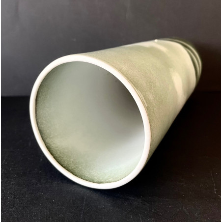 Vase rouleau en porcelaine manufacture Virebent années 70