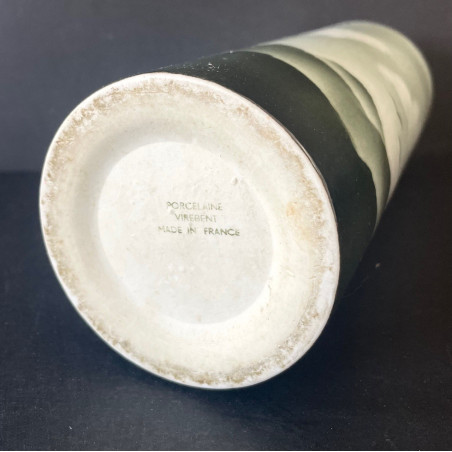 Vase rouleau en porcelaine manufacture Virebent années 70