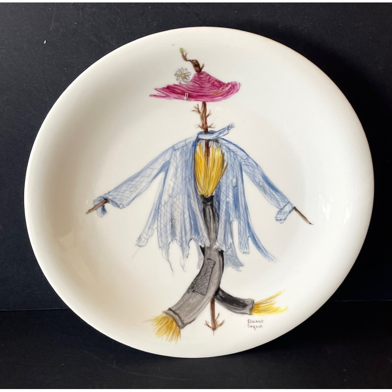 Assiette décorative en porcelaine de Limoges par Simone Coquet pour Primavera