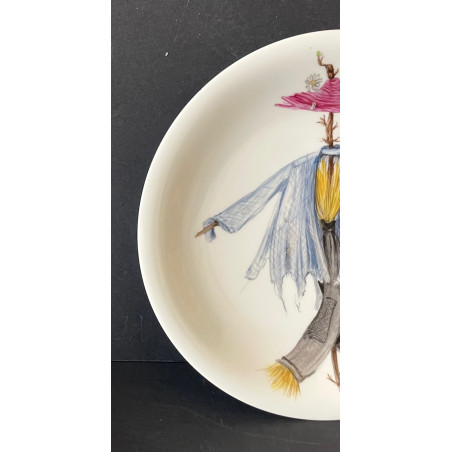 Assiette décorative en porcelaine de Limoges par Simone Coquet pour Primavera