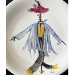 Assiette décorative en porcelaine de Limoges par Simone Coquet pour Primavera