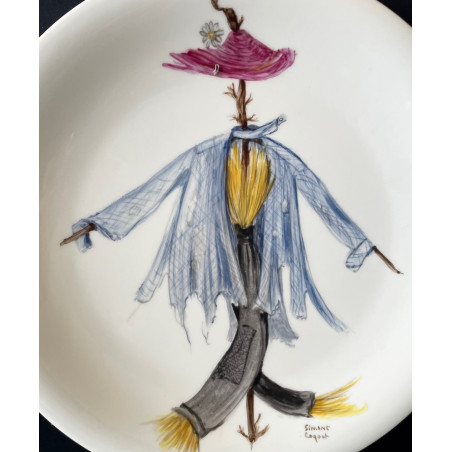 Assiette décorative en porcelaine de Limoges par Simone Coquet pour Primavera