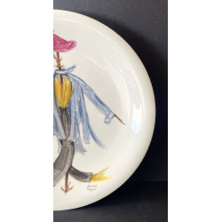 Assiette décorative en porcelaine de Limoges par Simone Coquet pour Primavera