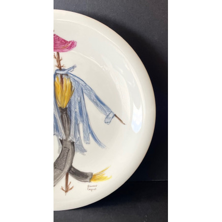 Assiette décorative en porcelaine de Limoges par Simone Coquet pour Primavera