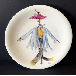 Assiette décorative en porcelaine de Limoges par Simone Coquet pour Primavera