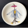 Assiette décorative en porcelaine de Limoges par Simone Coquet pour Primavera