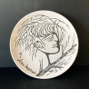 Assiette en faïence "Visage Arbre" par Jean Marais Vallauris