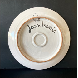 Assiette en faïence "Visage Arbre" par Jean Marais Vallauris