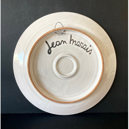 Assiette en faïence "Visage Arbre" par Jean Marais Vallauris