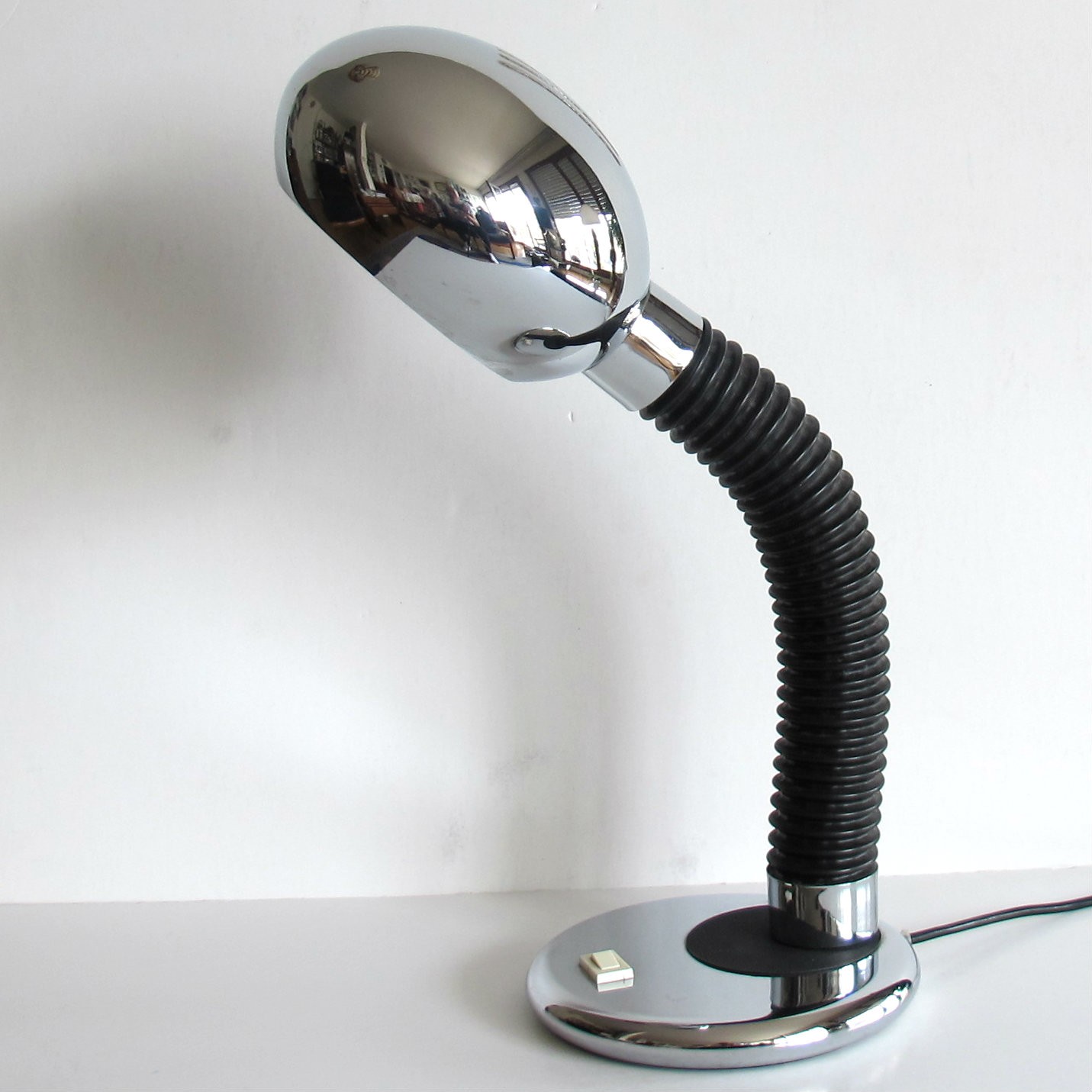 Large Chrome Desk Lamp Design 70s Cornershop Design