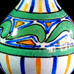 Vase Art déco en faïence de Desvres signé Henri Delcourt