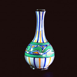 Vase Art déco en faïence de Desvres signé Henri Delcourt