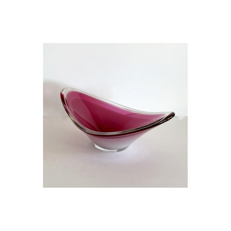 Grande coupe en verre  "coquille" Flygsfors (Suède)1958