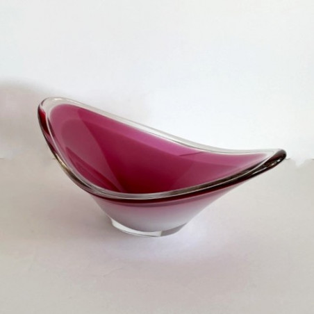 Grande coupe en verre  "coquille" Flygsfors (Suède)1958