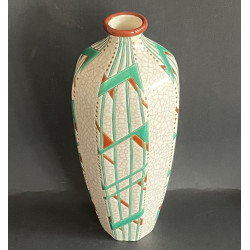 Grand vase Art déco faïence de Longwy
