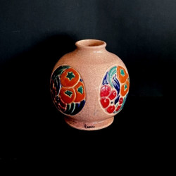 Vase boule art déco en grès par Octave Larrieu