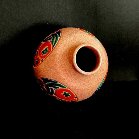 Vase boule art déco en grès par Octave Larrieu