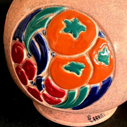 Vase boule art déco en grès par Octave Larrieu