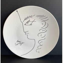 Assiette en porcelaine  dessin de Jean Cocteau