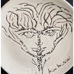 Assiette en faïence "Visage Arbre" par Jean Marais Vallauris