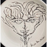 Assiette en faïence "Visage Arbre" par Jean Marais Vallauris