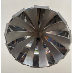 Suspension design années 70 chrome et aluminium