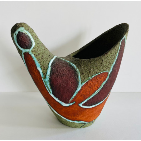 Vase zoomorphe en grès Accolay