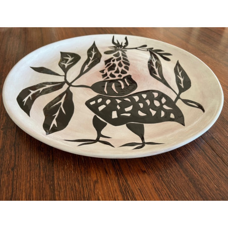 Large Ceramic Dish By Jean Lurçat In Sant Vicens 1950s