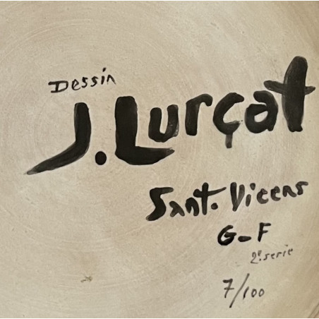 Large Ceramic Dish By Jean Lurçat In Sant Vicens 1950s